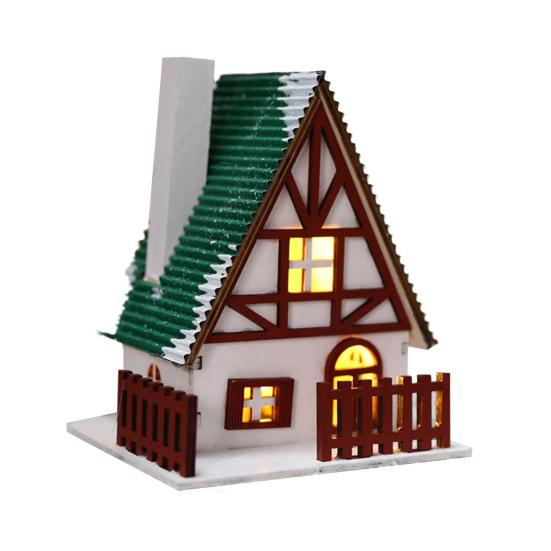 Рождественский домик, украшение, светящийся деревянный домик, светодиодный бревенчатый домик, рождественское украшение