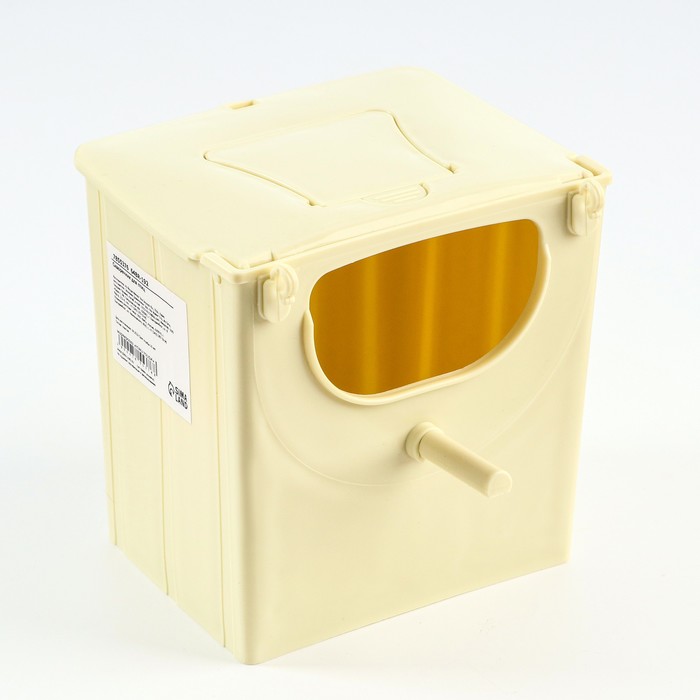 Скворечник-гнездо для клетки, 13.5×10×12.5 см, пластик, бежевый